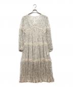 HER LIP TOハーリップトゥ）の古着「Monotone Floral Pleated Dress」｜ホワイト