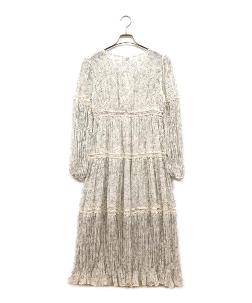HER LIP TO（ハーリップトゥ）Her lip to (ハーリップトゥ) Monotone Floral Pleated Dress ホワイト サイズ:Mの古着・服飾アイテム