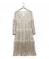 Her lip to（ハーリップトゥ）の古着「Monotone Floral Pleated Dress」｜ホワイト