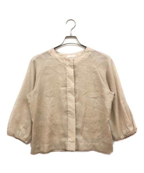 AMACA（アマカ）AMACA (アマカ) ポリエステルオーガンジーブルゾン ベージュ サイズ:40の古着・服飾アイテム