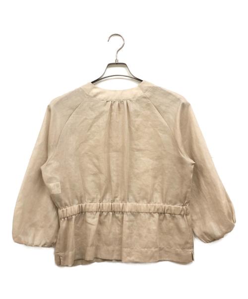 AMACA（アマカ）AMACA (アマカ) ポリエステルオーガンジーブルゾン ベージュ サイズ:40の古着・服飾アイテム