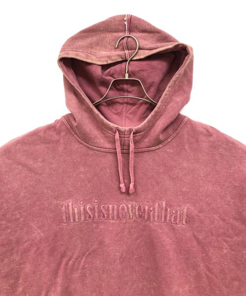 thisisneverthat（ディスイズネバーザット）thisisneverthat (ディスイズネバーザット) Washed Embroidery Hoodie ピンク サイズ:XLの古着・服飾アイテム