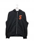 SUPREMEシュプリーム）の古着「26SS Devil S Logo Zip Up Hooded Sweatshirt」｜ブラック