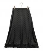 feketeフェケテ）の古着「polka dot frill midi skirt」｜ブラック