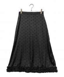 fekete（フェケテ）の古着「polka dot frill midi skirt」｜ブラック