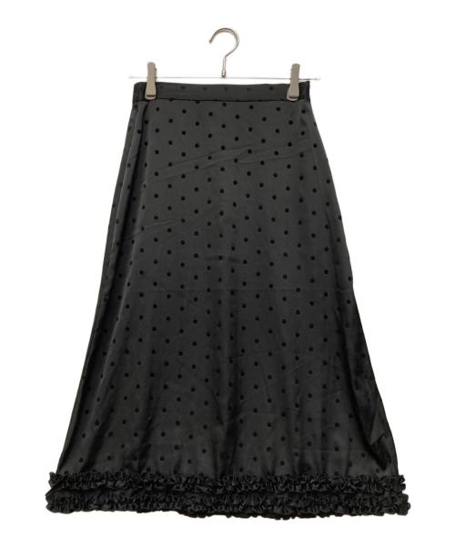 fekete（フェケテ）FEKETE (フェケテ) polka dot frill midi skirt ブラック サイズ:FREEの古着・服飾アイテム