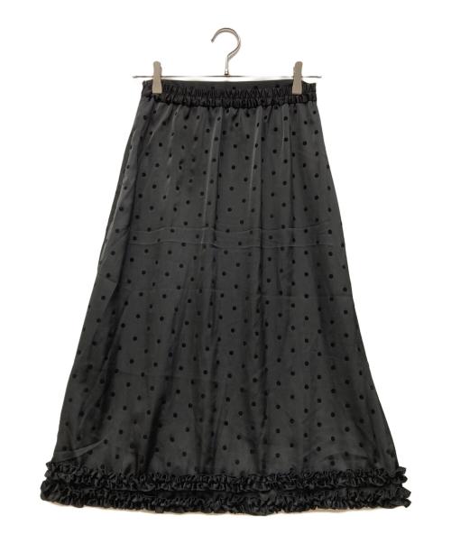 fekete（フェケテ）FEKETE (フェケテ) polka dot frill midi skirt ブラック サイズ:FREEの古着・服飾アイテム