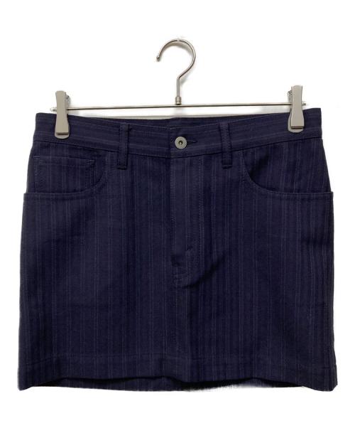 JUNYA WATANABE COMME des GARCONS（(ジュンヤワタナベ コムデギャルソン）JUNYA WATANABE COMME des GARCONS ((ジュンヤワタナベ コムデギャルソン) ストライプミニスカート ネイビー サイズ:Mの古着・服飾アイテム