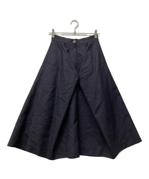 Vivienne Westwood RED LABEL（ヴィヴィアンウエストウッドレッドレーベル）Vivienne Westwood RED LABEL (ヴィヴィアンウエストウッドレッドレーベル) チェック変形スカート ネイビー サイズ:１の古着・服飾アイテム