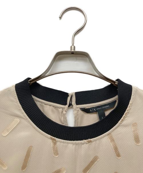 ARMANI EXCHANGE（アルマーニ エクスチェンジ）ARMANI EXCHANGE (アルマーニ エクスチェンジ) シースルーワンピース ベージュ サイズ:Mの古着・服飾アイテム