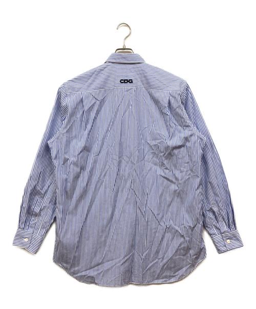 CDG（シーディージー）CDG (シーディージー) 長袖ストライプシャツ ブルー サイズ:Lの古着・服飾アイテム