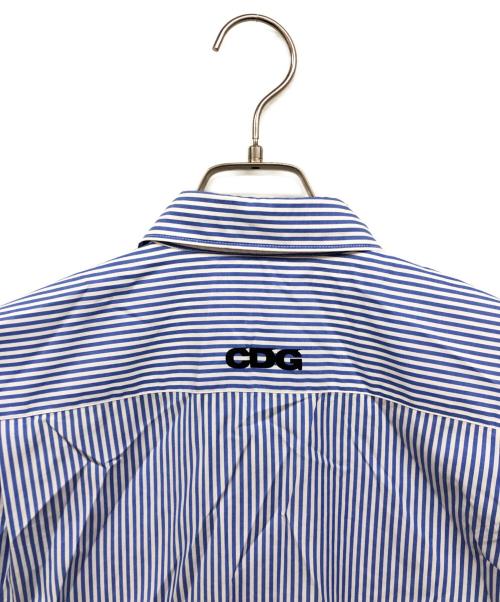 CDG（シーディージー）CDG (シーディージー) 長袖ストライプシャツ ブルー サイズ:Lの古着・服飾アイテム