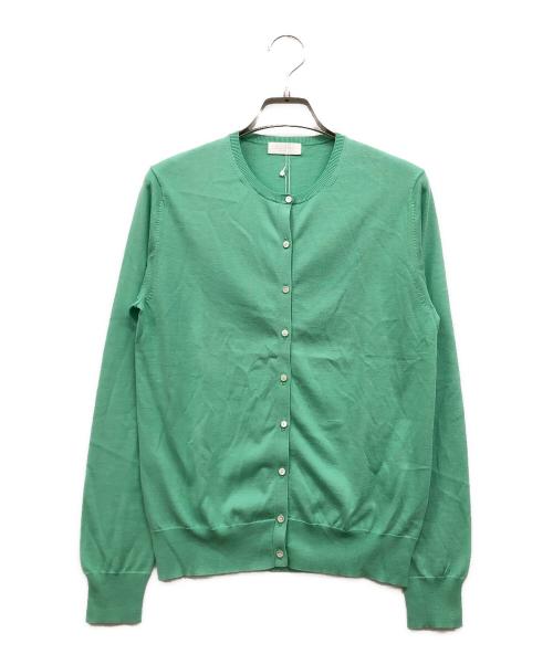 BALLSEY（ボールジィ）BALLSEY (ボールジィ) ハイゲージコットン クルーネックカーディガン グリーン サイズ:S 未使用品の古着・服飾アイテム