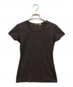 FENDIフェンディ）の古着「ズッカ総柄Tシャツ」｜ブラウン