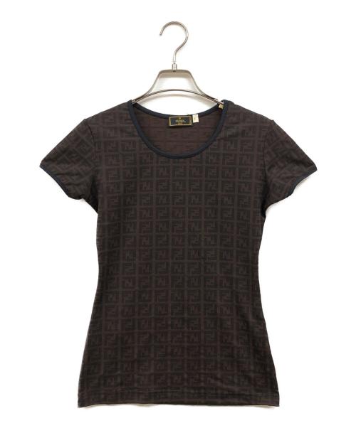 FENDI（フェンディ）FENDI (フェンディ) ズッカ総柄Tシャツ ブラウン サイズ:40の古着・服飾アイテム