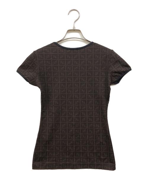FENDI（フェンディ）FENDI (フェンディ) ズッカ総柄Tシャツ ブラウン サイズ:40の古着・服飾アイテム