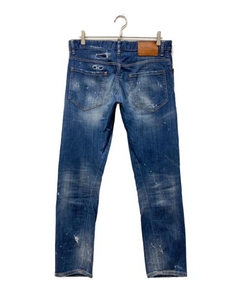 DSQUARED2（ディースクエアード）DSQUARED2 (ディースクエアード) ダメージ加工デニムパンツ ブルー サイズ:48の古着・服飾アイテム