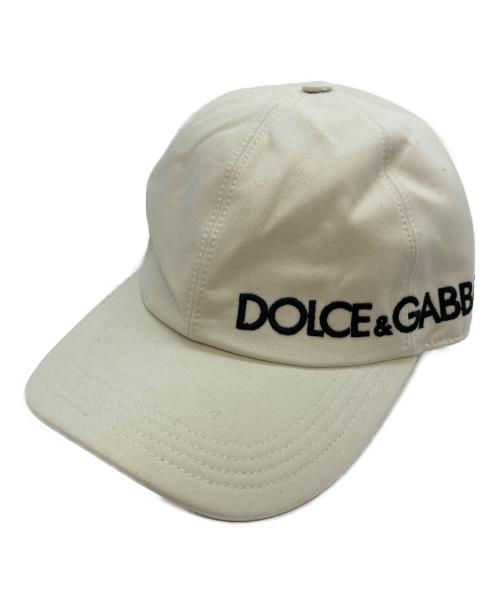 DOLCE & GABBANA（ドルチェ＆ガッバーナ）DOLCE & GABBANA (ドルチェ＆ガッバーナ) 刺繍ロゴキャップ アイボリーの古着・服飾アイテム