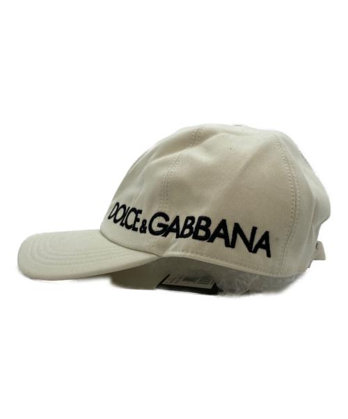 DOLCE & GABBANA（ドルチェ＆ガッバーナ）DOLCE & GABBANA (ドルチェ＆ガッバーナ) 刺繍ロゴキャップ アイボリーの古着・服飾アイテム