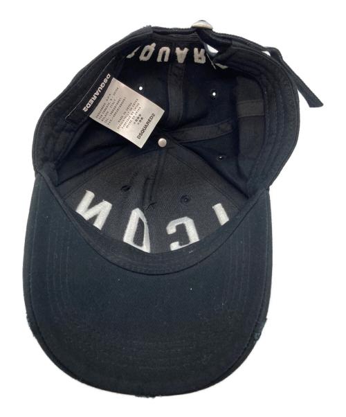 DSQUARED2（ディースクエアード）DSQUARED2 (ディースクエアード) ICONキャップ ブラックの古着・服飾アイテム