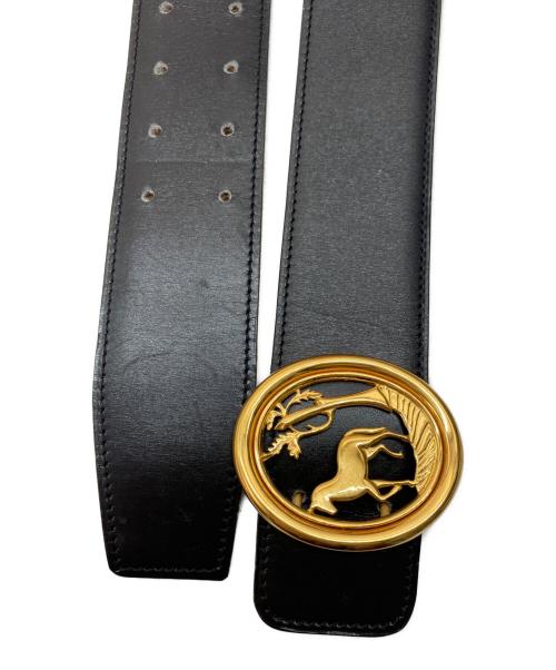 HERMES（エルメス）HERMES (エルメス) ホースバックルベルト ブラックの古着・服飾アイテム