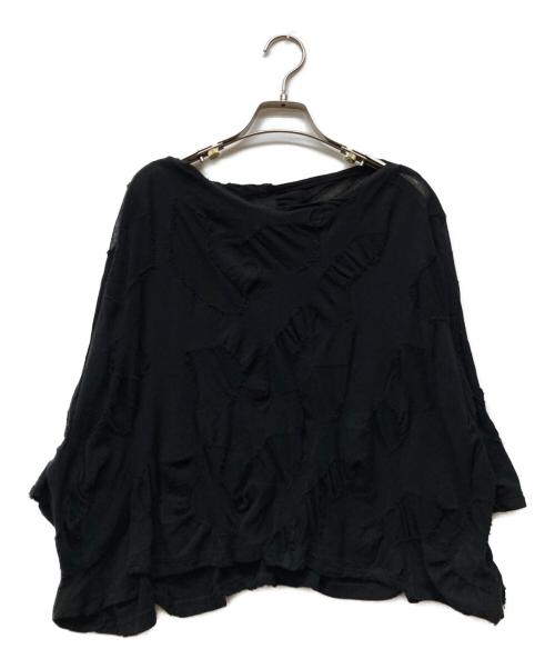 芽風（メフウ）芽風 (メフウ) デザインワイドカットソー ブラック サイズ:38 未使用品の古着・服飾アイテム