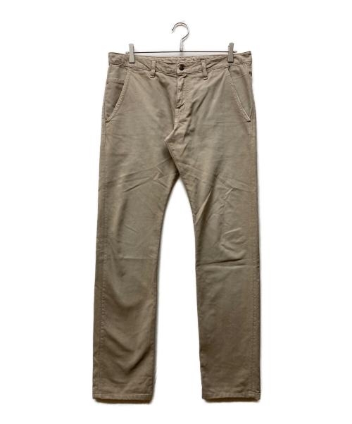 +people（プラスピープル）+people (プラスピープル) デニムパンツ ベージュ サイズ:33の古着・服飾アイテム