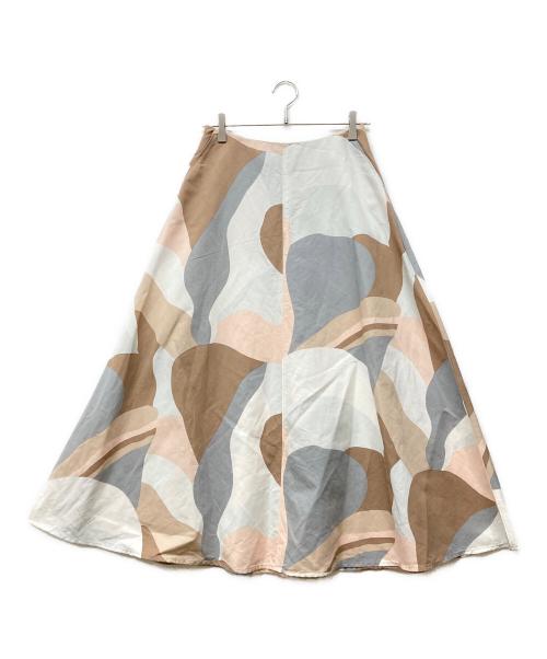 marimekko（マリメッコ）marimekko (マリメッコ) Laita Kamelia スカート ベージュ サイズ:36の古着・服飾アイテム