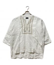 ne quittez pas×TOMORROW LAND（ヌキテパ×トゥモローランド）の古着「フロントビーズチュニック」｜ホワイト
