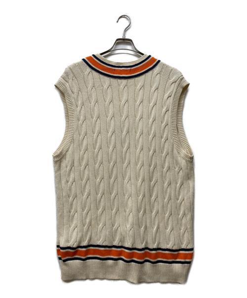 POLO RALPH LAUREN（ポロ・ラルフローレン）POLO RALPH LAUREN (ポロ・ラルフローレン) チルデンベスト オレンジ×アイボリー サイズ:XXLの古着・服飾アイテム