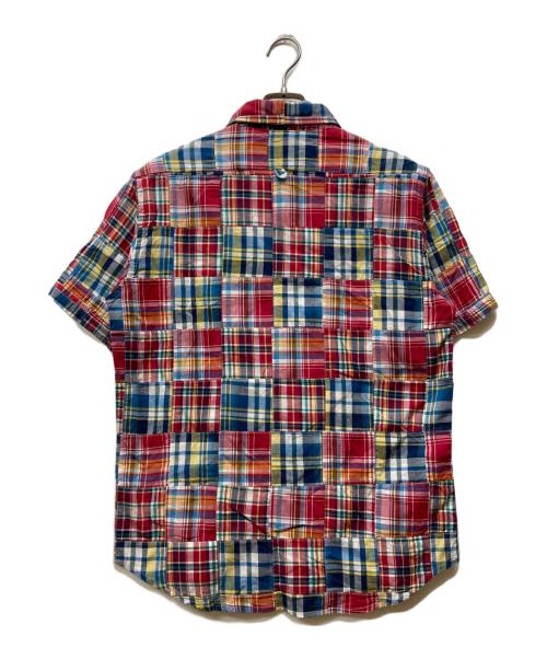 stussy（ステューシー）stussy (ステューシー) パッチワーク半袖シャツ レッド サイズ:Mの古着・服飾アイテム