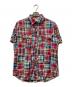 stussy（ステューシー）の古着「パッチワーク半袖シャツ」｜レッド