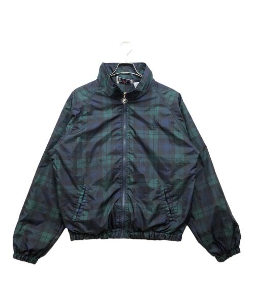 JERZEES（ジャージーズ）JERZEES (ジャージーズ) ブラックウォッチチェックナイロンブルゾン ネイビー サイズ:Mの古着・服飾アイテム