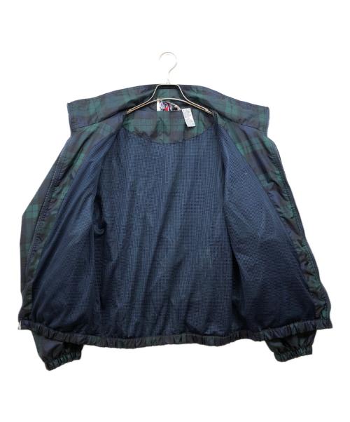 JERZEES（ジャージーズ）JERZEES (ジャージーズ) ブラックウォッチチェックナイロンブルゾン ネイビー サイズ:Mの古着・服飾アイテム