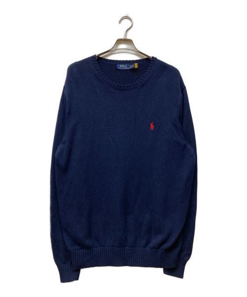 POLO RALPH LAUREN（ポロ・ラルフローレン）POLO RALPH LAUREN (ポロ・ラルフローレン) クルーネックニット ネイビー サイズ:XLの古着・服飾アイテム