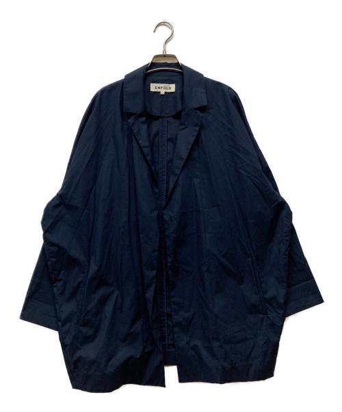 ENFOLD（エンフォルド）ENFOLD (エンフォルド) ワイドシルエットドッパーコート ネイビー サイズ:Mの古着・服飾アイテム