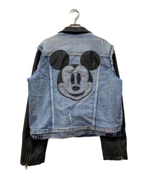 Desigual（デシグアル）Desigual (デシグアル) ミッキーマウス ハイブリッド デニムジャケット ブラック×ブルー サイズ:XLの古着・服飾アイテム