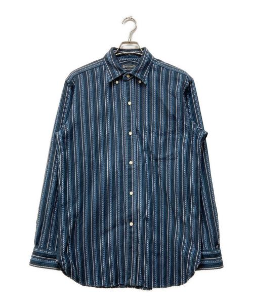SUGAR CANE（シュガーケーン）SUGAR CANE (シュガーケーン) American Dobby Stripe L/S ネイビー サイズ:Lの古着・服飾アイテム
