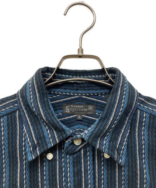 SUGAR CANE（シュガーケーン）SUGAR CANE (シュガーケーン) American Dobby Stripe L/S ネイビー サイズ:Lの古着・服飾アイテム