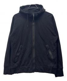 C.P COMPANY（シーピーカンパニー）の古着「Diagonal Raised Fleece Goggle Zipped Hoodie」｜ブラック