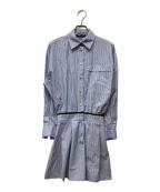 majeマージュ）の古着「ストライプシャツドレス/RAUDRI DRESS」｜ブルー