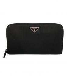 PRADA（プラダ）の古着「ナイロンラウンドジップウォレット」｜ブラック