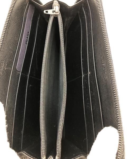 PRADA（プラダ）PRADA (プラダ) ナイロンラウンドジップウォレット ブラックの古着・服飾アイテム
