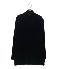 ISSEY MIYAKE（イッセイミヤケ）の古着「ハイネックベロアカットソー」｜ブラック