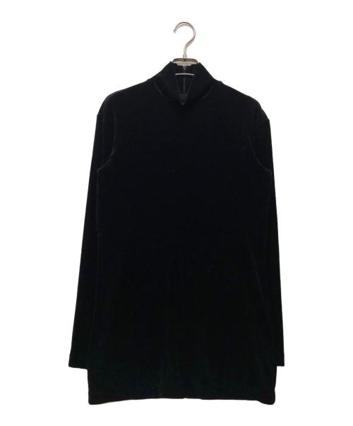 ISSEY MIYAKE（イッセイミヤケ）ISSEY MIYAKE (イッセイミヤケ) ハイネックベロアカットソー ブラック サイズ:Mの古着・服飾アイテム