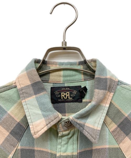 RRL（ダブルアールエル）RRL (ダブルアールエル) 長袖チェックシャツ グリーン サイズ:Mの古着・服飾アイテム