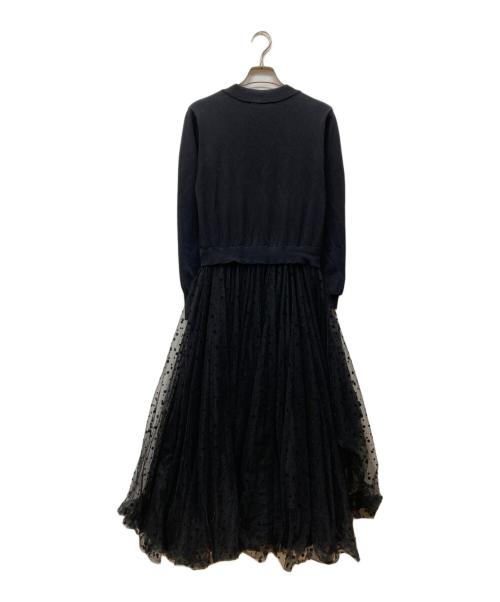 JENNE（ジェンヌ）JENNE (ジェンヌ) チュールドッキングニットワンピース ブラック サイズ:Lの古着・服飾アイテム