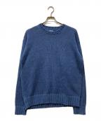 POLO RALPH LAURENポロ・ラルフローレン）の古着「Garment Dyed Jersey Linen Rollneck Sweater」｜ブルー