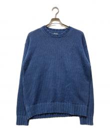 POLO RALPH LAUREN（ポロ・ラルフローレン）の古着「Garment Dyed Jersey Linen Rollneck Sweater」｜ブルー