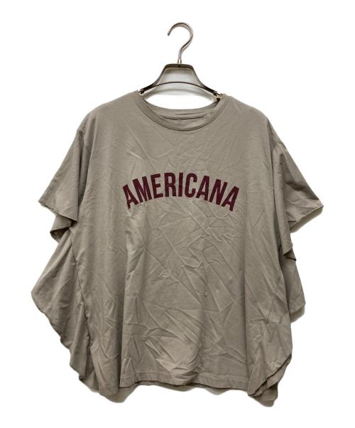 Americana（アメリカーナ）Americana (アメリカーナ) MICA&DEAL (マイカアンドディール) 15th ANNIVERSARY フリルスリーブT-shirt ベージュ サイズ:FREEの古着・服飾アイテム